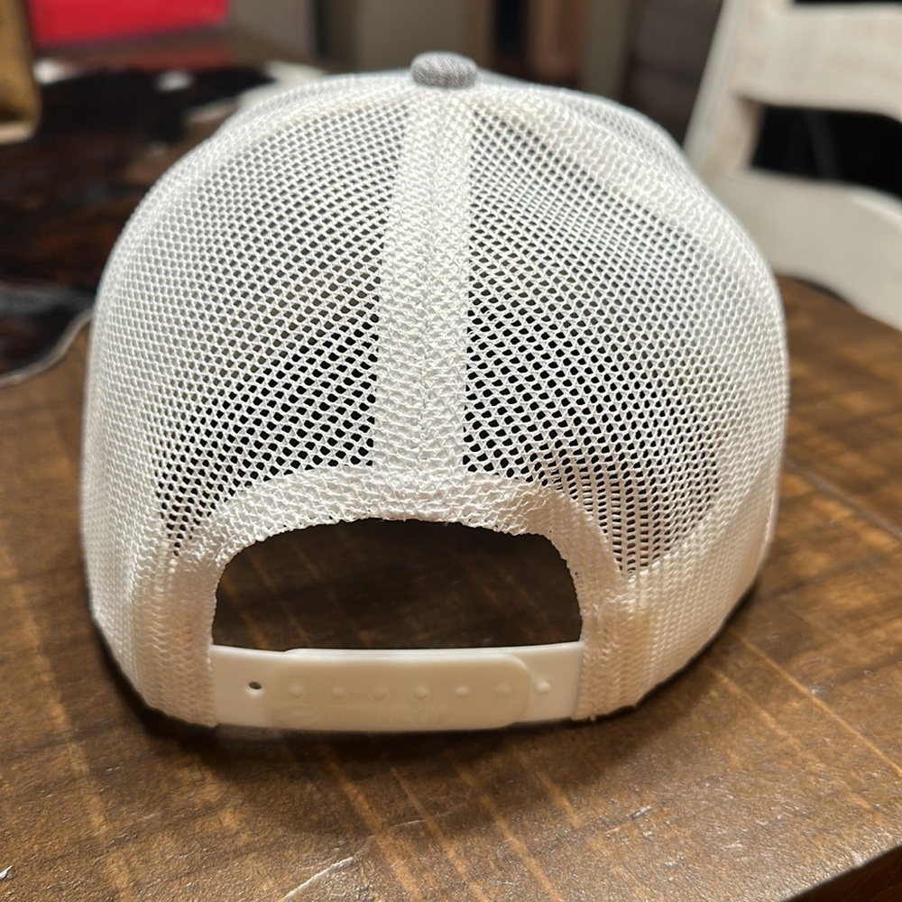 Leather tooled patch trucker hat - Picture 2 of 2